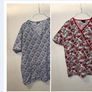2 Women's Scrub Shirts XL